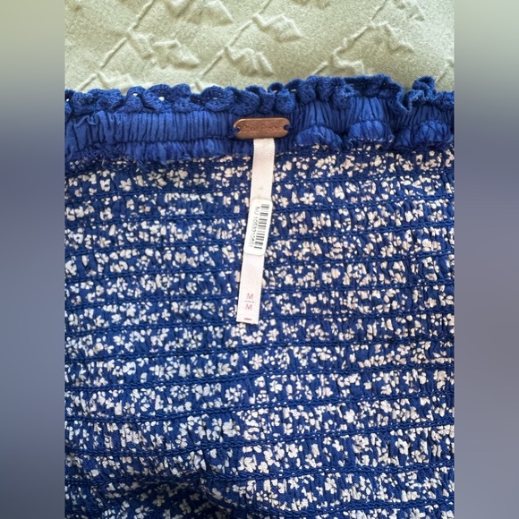 FREE PEOPLE Brittnee Printed Top / Blue Combo M - Picture 6 of 6